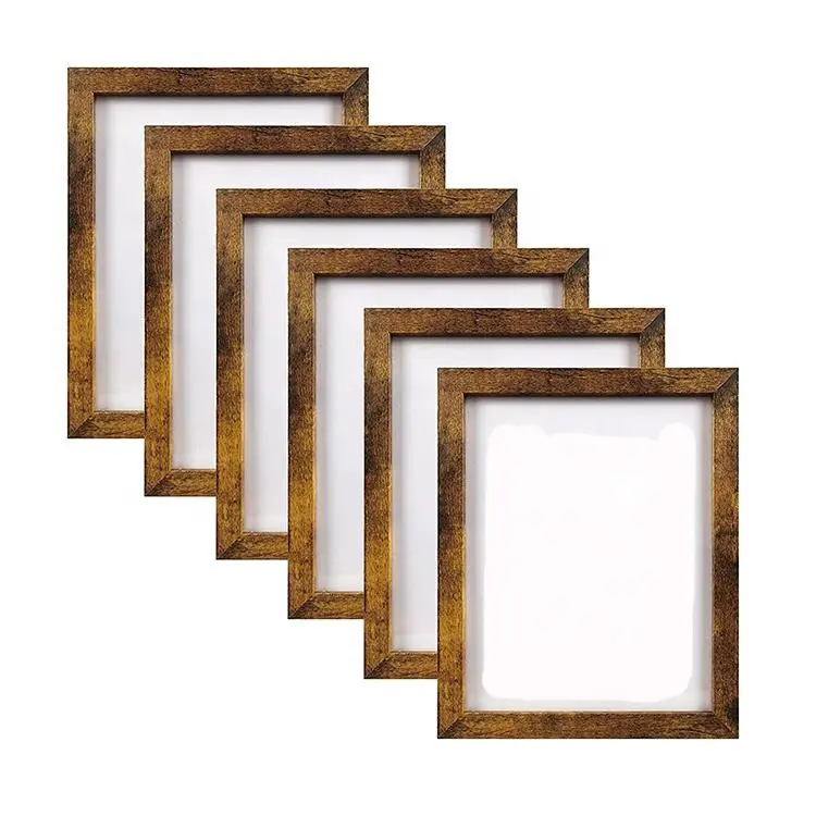 Materiale in legno cornice modanatura marrone Set di 6