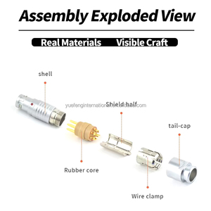 3pin Factory Wholesale <strong>FGG</strong> 00 0B 1B 2 3 4 5 6 7 8 9 10 14 16 Pin Male Plug Connector for Sound Devices Alexa Camera Time code - Product Image 3