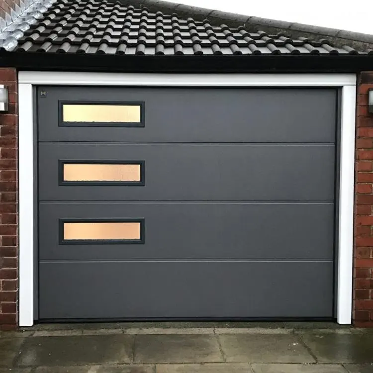 Panel empotrado automático plegable, puerta de garaje seccional para casas con abridor y piezas