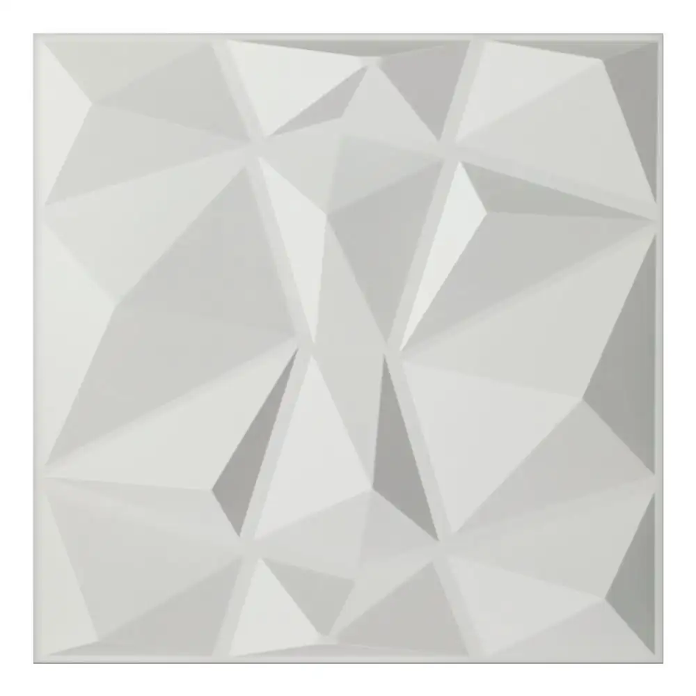 UDK-paneles decorativos 3D con diseño de diamante, papel tapiz blanco mate, Panel de azulejos, molde, decoración de habitación estética de los 90