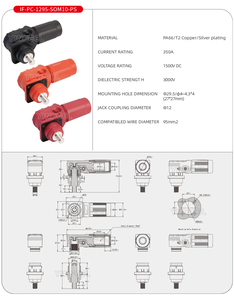 Terminal de alimentación de cobre puro de alto voltaje 350A, Terminal de carga de batería, entrada y salida, conector de almacenamiento de energía, gabinete de alimentación UPS - Product Image 2