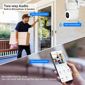 WiFi güvenlik kamerası açık kablolu 3MP tam renkli gece görüş AI algılama 2 yönlü ses PTZ otomatik izleme desteği Alexa - Product Image 6