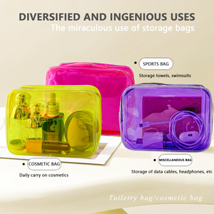 Customized Large Capacity Clear PVC <strong>Makeup</strong> Organizer <strong>Cheap</strong> Travel Cosmetic <strong>Case</strong> with Zipper &amp; Colored Custom Logo - Product Image 4