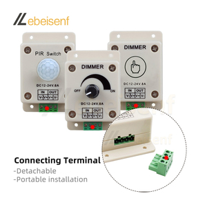 Interruptor de atenuación LED DC 12V 24V 8A, encendido/apagado para tira de luces de un solo Color, perilla de 1 canal, controlador táctil/Sensor de movimiento PIR - Product Image 6