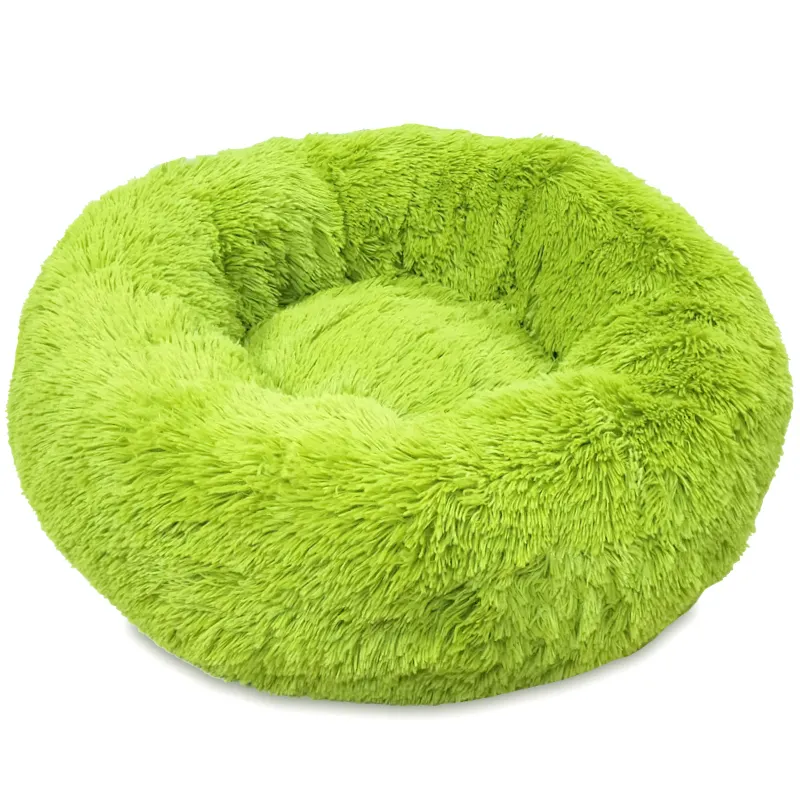 Groothandel Hot Selling Ronde Donut Huisdier Bed Wasbaar Comfortabel Zelfverwarmend Pluizig Pluche Voor Kat En Hond Angst Verlichting Rust