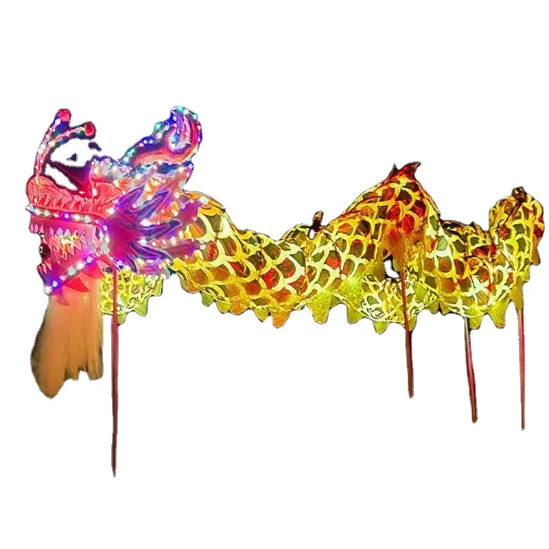 Traje de dança do dragão com led para ano novo chinês, lanterna chinesa para dança do dragão e do leão