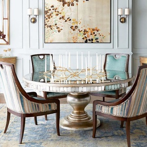 <span class=keywords><strong>Horchow</strong></span> Truyền Thống Chất Lượng Cao Sang Trọng Cổ Tuổi Vàng Lớn Bằng Gỗ Tròn Gương Bàn Ăn Thiết Kế - Product Image 3