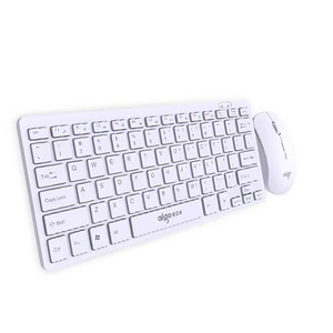 WQ7619A Combo de teclado y mouse inalámbricos MINI computadora Diseño QWERTY Receptor USB de 2,4 GHz, blanco y negro - Product Image 5