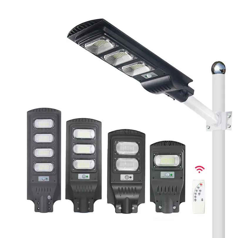 Lampada solare a LED per lampione stradale ip67 sensore di movimento impermeabile tutto in un interruttore lampione solare luce solare impermeabile per esterni