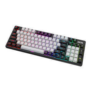 คีย์บอร์ดกลสวิตซ์3โหมด96ปุ่มสีแดงพร้อมปุ่ม RGB backlit PBT keycaps คีย์บอร์ดเกม RGB แบบมีสายสำหรับนักเล่นเกม - Product Image 5