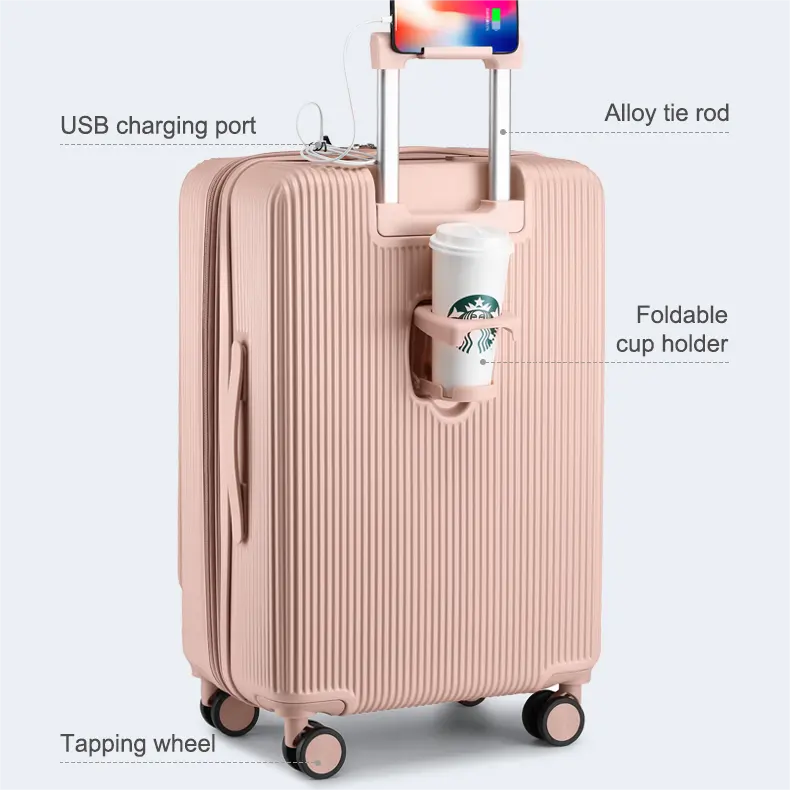 Travelling Trolley Case USB Charging Port Luggage Suitcase Sets Travel Suitcase Carry On Luggage with Wheels