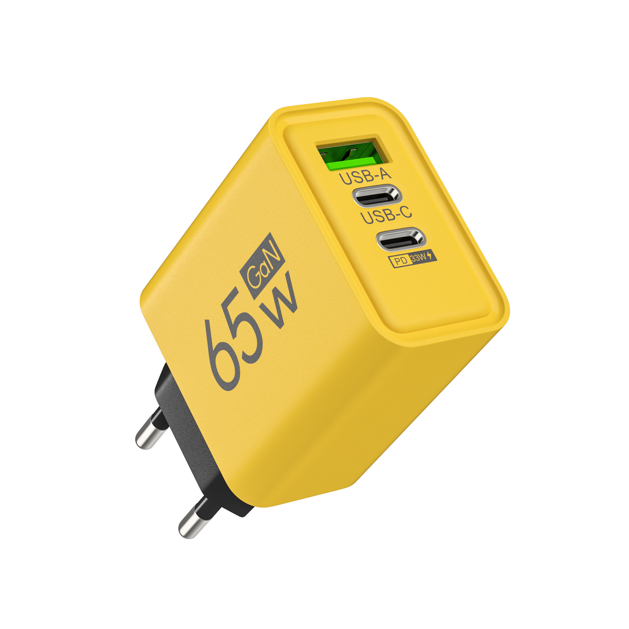 Chargeur rapide QC4.0 (Jaune)