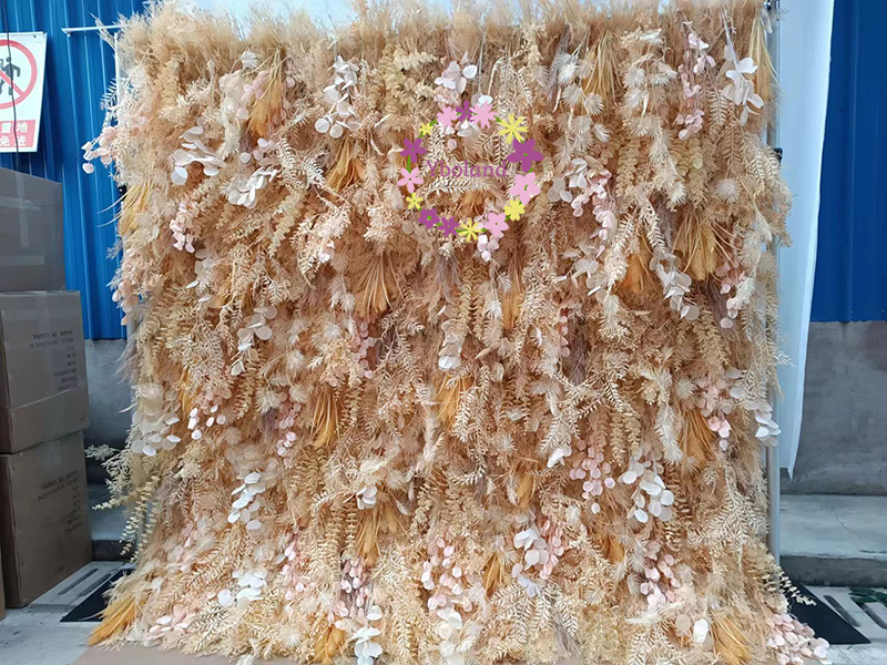 pampas flower wall 02