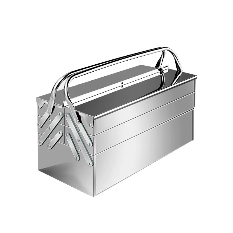 Professional Multi-Purpose Stainless Steel Tool Box Metal Toolbox with Portable Carrying Handles