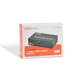 FJ-201AV Fjgear <strong>2</strong> WAY <strong>VIDEO</strong> AUDIO <strong>SPLITTER</strong> <strong>2</strong> in 1 Out Plug and Play Bandwidth 250mhz with Iron Shell Two Way Switch - Product Image 3