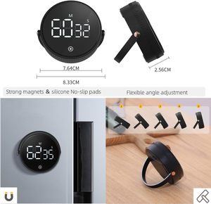 Timer da cucina digitale per il conto alla rovescia/up con supporto leggibile Display a LED con allarme ad alto volume e regolabile per bambini in classe - Product Image 3