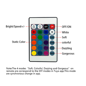 Tuya Wifi Smart Rgbw Controller Led Dc5-24V 6A Ir 24 tasti telecomando Smd 5050 Rgbw luce Wifi Led Controller - Product Image 4