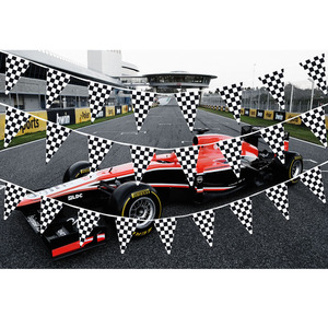 Triangular White and Black Checkered <strong>Bunting</strong> Banner Pennant Racing Car <strong>String</strong> <strong>Flag</strong> <strong>Customized</strong> <strong>Bunting</strong> <strong>Flag</strong> - Product Image 3