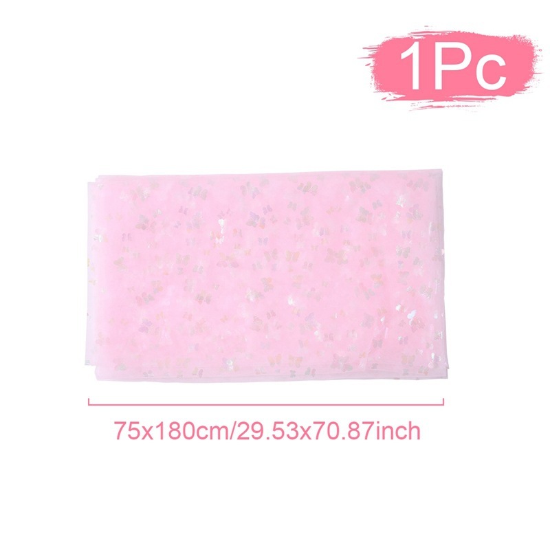 Chemin de table en maille papillon rose