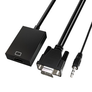 Adaptador de 1080p 60Hz Vga macho a hembra para convertidor adaptador HDMI con Cable de alimentación de Audio de 3,5mm VGA a para adaptador HDMI