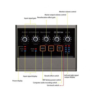 Kit de micrófono de estudio para PC, tarjeta de sonido Q16, interfaz de Audio para equipo de Podcast en vivo, tarjetas de sonido de Podcast