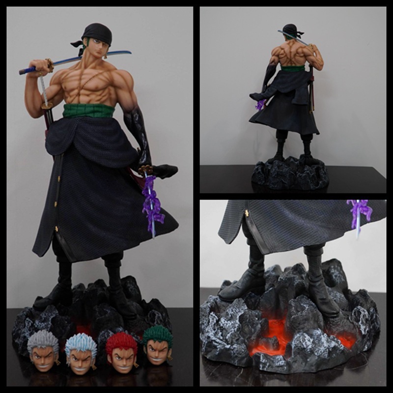 Zoro carrying sword five-headed statue-carton box 50cm