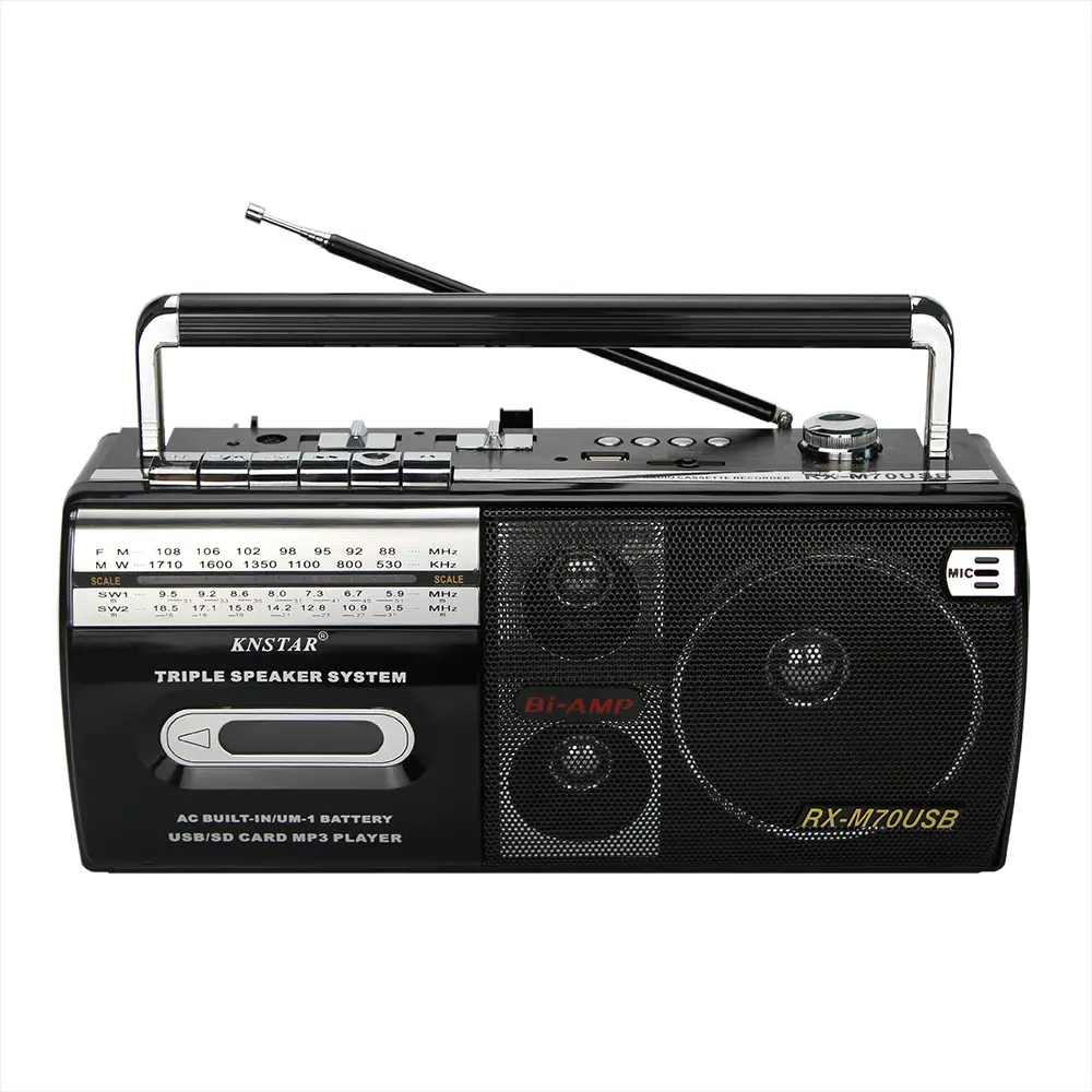 Vofull портативные CB Наушники ретро 4 полосы радио USB винтажное рация FM многополосное радио рекордер CD кассетный плеер