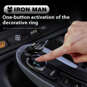 Cubierta protectora de PVC para botón de arranque de Iron Man, cubierta decorativa universal antiarañazos de aleación de aluminio para coche