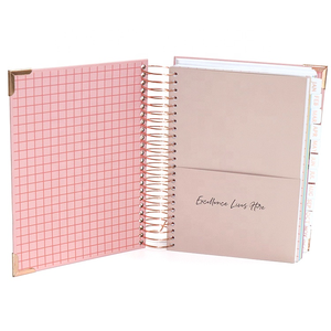 Free Sample Planner Printing Customised Journal Gold Foil <strong>Notebook</strong> Journal Spiral Custom Strong Twin Wire Binding, <strong>Round</strong> <strong>Corner</strong> - Product Image 5