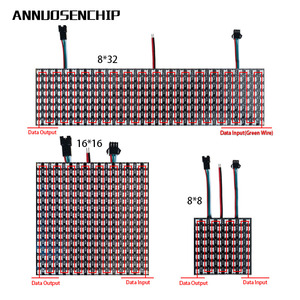 Panel de píxeles LED Flexible, banda de 8x8, 16x16, 8x32, WS2812 direccionable individualmente, módulo de matriz, DC5V, WS2812B