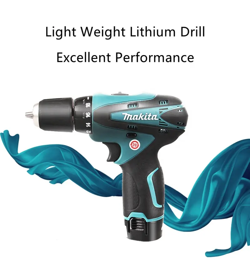 Original Makita 10.8V Cordless Hand Drill 10mm Lithium Battery Professional Portable Electric Drill Machine with Fast Charger