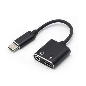 USB C 2 in 1 ses adaptörü tip C için 3.5mm Jack kulaklık kablosu USB-C şarj - Product Image 1