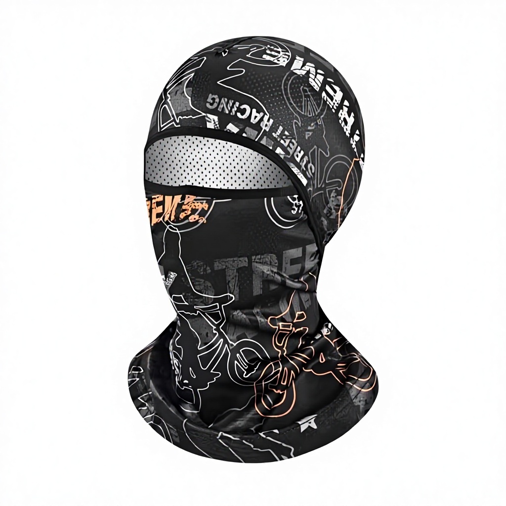 masque de protection solaire-capuche imprimée-bon vélo