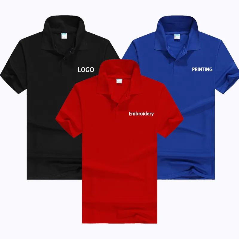 Camisetas masculinas de polo, camisetas masculinas de polo personalizadas com impressão de logotipo plus size