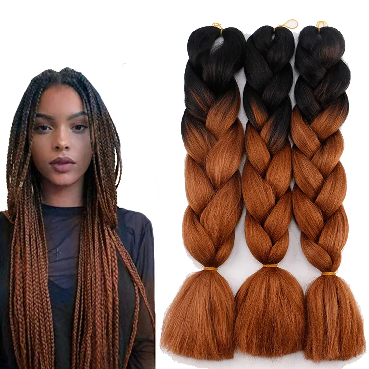 Jumbo Ombre Intrecciare I Capelli All'ingrosso espressione allegato 100g Crochet Trecce Dei Capelli 24 inch Estensioni Dei Capelli Sintetici