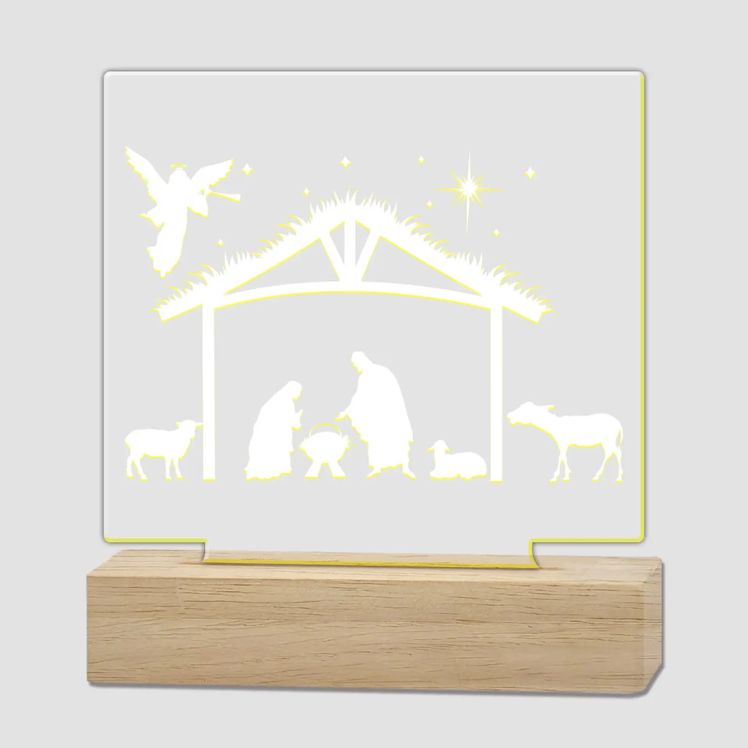 Acrylic trong suốt Lưu ý Hội Đồng Quản trị bảng tin Tabletop Led Mini ánh sáng ban đêm Home Memo Máy tính để bàn decoracion de navidad