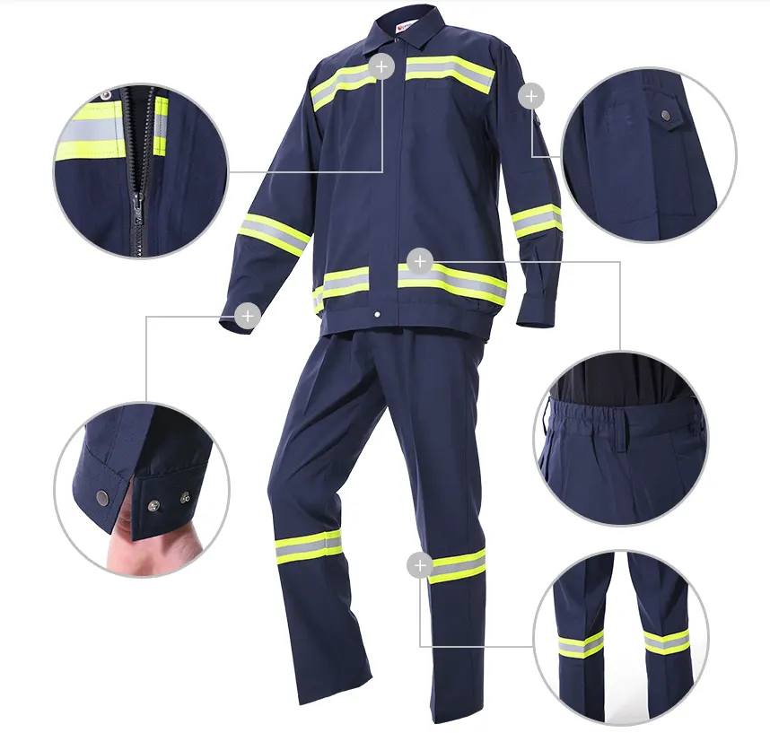 Mono de construcción de alta visibilidad, uniforme, ropa de trabajo de seguridad con tiras reflectantes