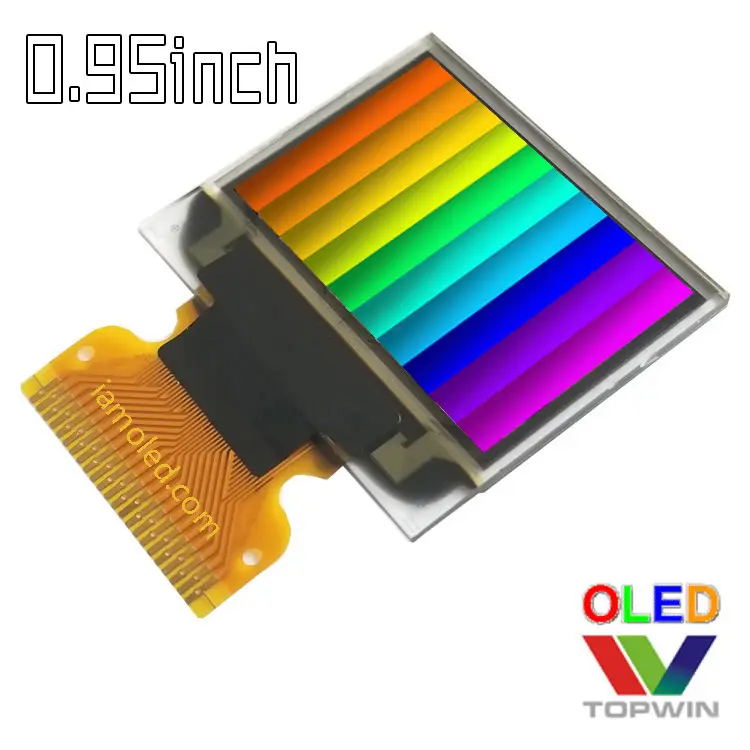 다채로운 0.95 ''0.95 인치 96x64 해상도 풀 컬러 용접 유형 oled 디스플레이 UG-9664HDDAG01 병렬, 4 와이어 SPI 인터페이스
