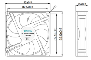 9225A High-Speed 92mm Axial Flow Cooling Fan with 3000rpm Electric Power Source OEM &amp; ODM Supported - Product Image 5