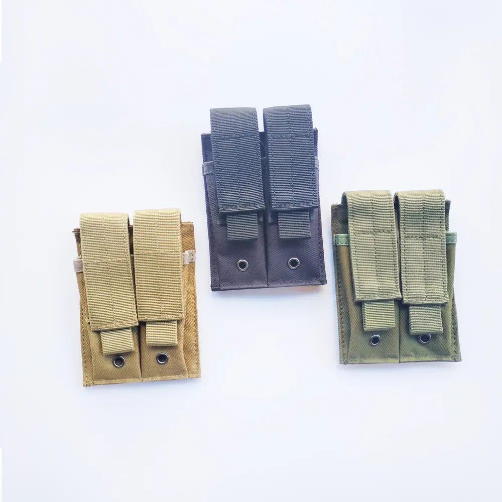 Waterproof Molle System Tactical Double Magazine Pouch Bags Molle Clip 9MM Mag Holder Bag