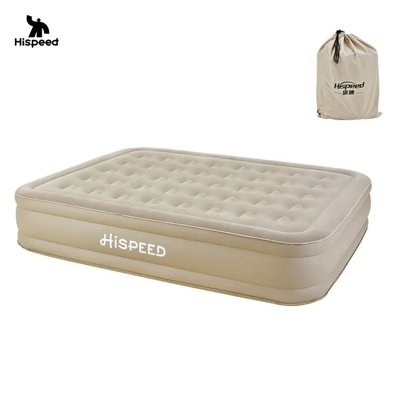 HISPEED Set matras pemompa otomatis, alas tidur tiup PVC tebal 40cm dengan Pompa