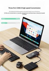 8-Port-USB-C-Hub mit dreifachem Display HDTV 4K 60-Hz-Netzwerk 1000 Mbit/s Typ C USB 3,1 10 Gbit/s 8 in 1 Docking station Typ C. - Product Image 5