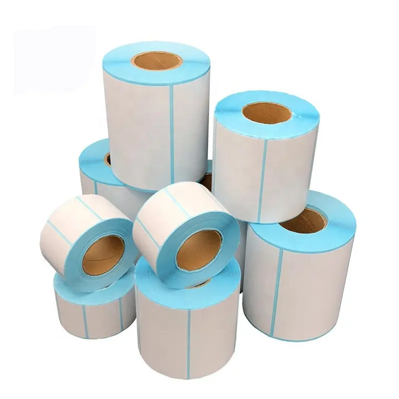 Rolo de adesivos de papel adesivo permanente branco para uso personalizado, etiquetas térmicas diretas de alta qualidade de 2x1 polegadas