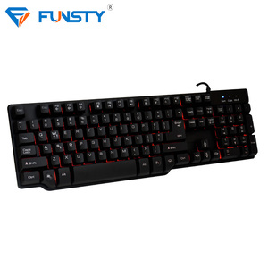 Teclado para juegos al por mayor, teclado de ordenador con cable de 104 teclas y retroiluminación arcoíris