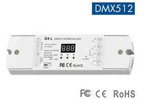 D4-L 4 canali 5A/CH 12-24VDC tensione costante RDM & DMX512 Decoder DMX512 Dimmer digitale PWM DMX per RGB/RGBW striscia di luce - Product Image 3