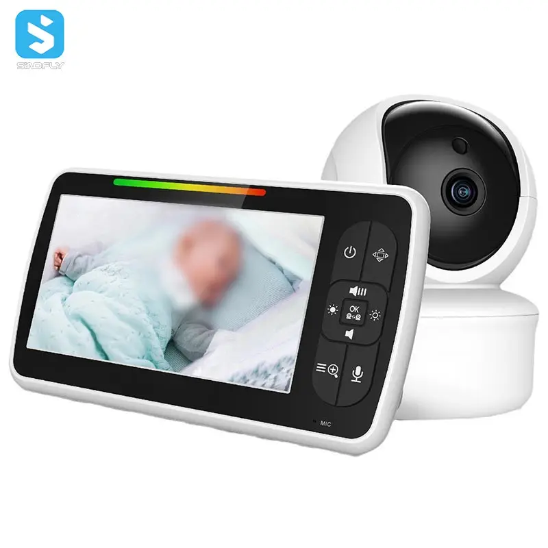5 pollici a infrarossi Nightshot temperatura di sonno alimentazione Timer modalità Vox 355 gradi fotocamera Audio Wifi Baby Monitor
