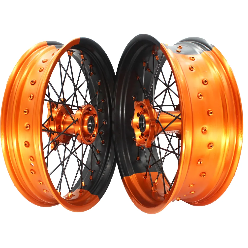 EXC SXF 17 inch 36 spokes alloy supermotard Wheels supermoto wheel sets for KTM