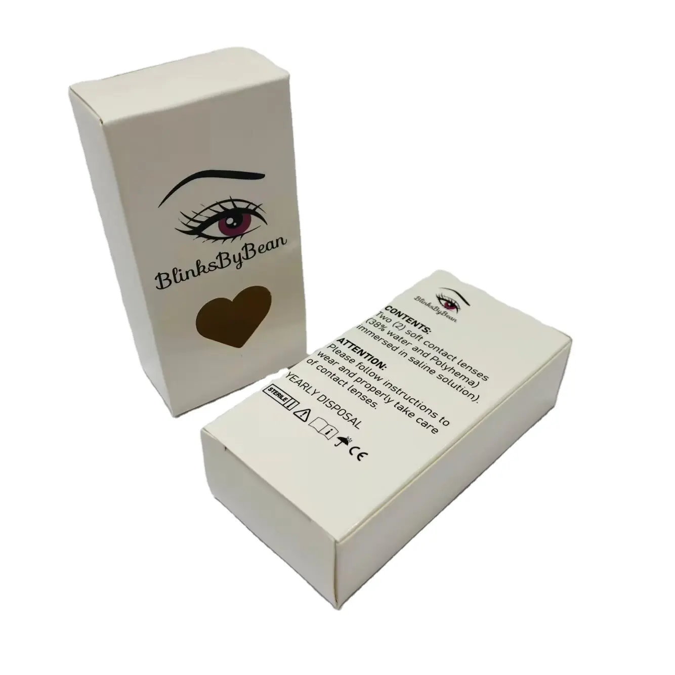 Caja de papel de embalaje para lentes de contacto, cartón negro, productos personalizados de alta calidad, popular, a la moda