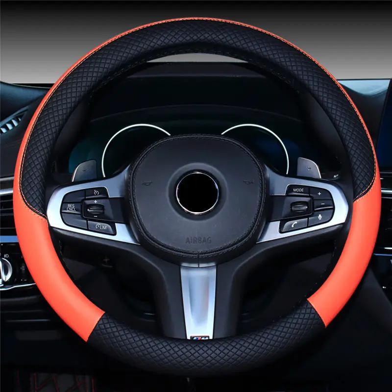 Steering Wheel Cover, Universal 15 inch, Microfiber Leather Viscose, Breathable, Anti-Slip,Warm in Winter and Cool in Summer