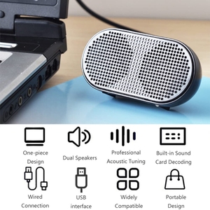 Scheda Audio USB Computer piccoli altoparlanti Home office computer portatile LED smart Mini Desktop Audio - Product Image 2